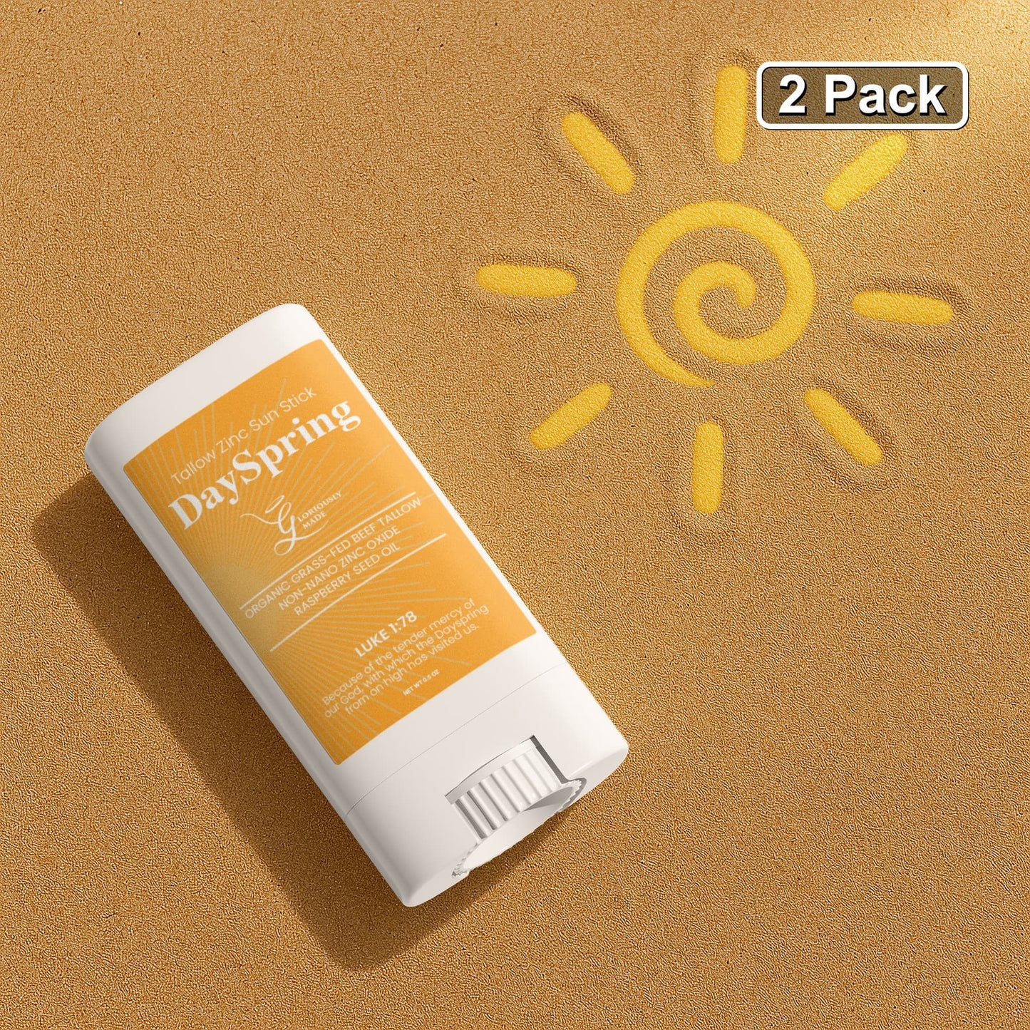 2 Pack Day Spring Tallow Zinc Sun Stick
