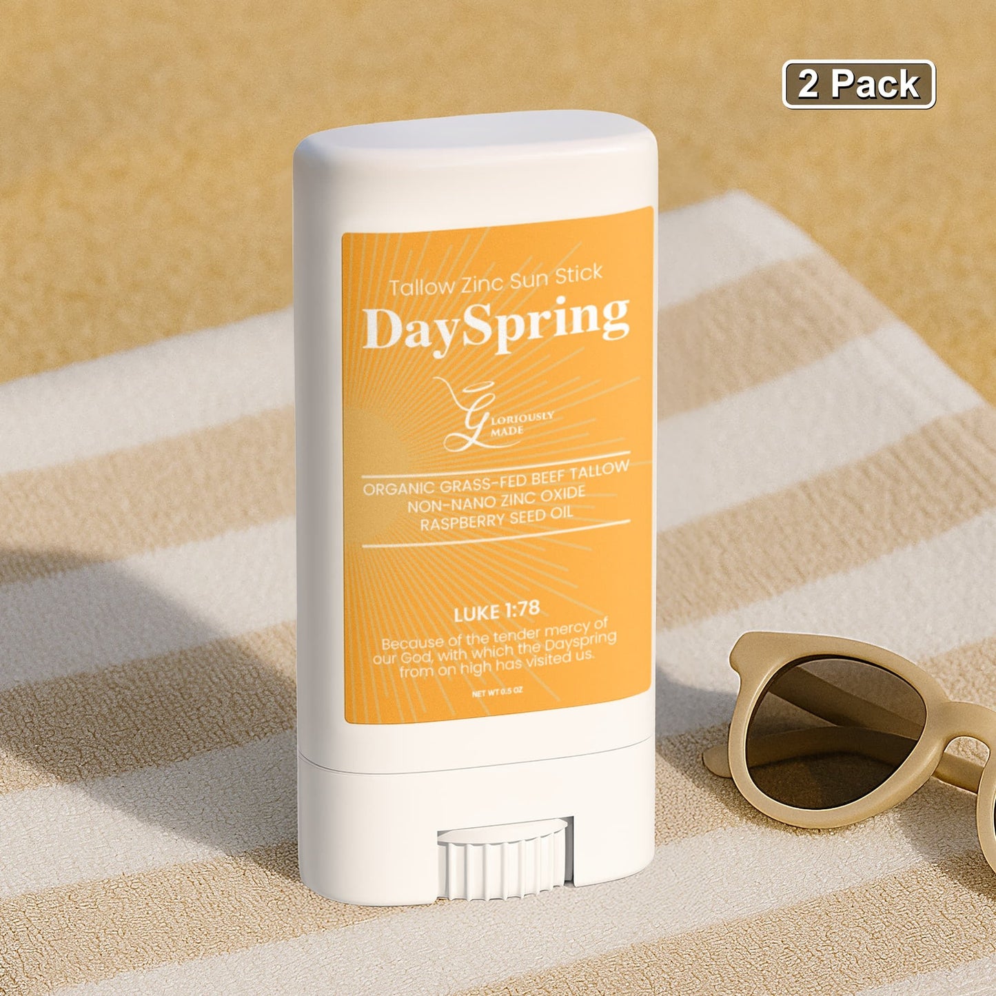 2 Pack DaySpring Tallow Zinc Sun Stick