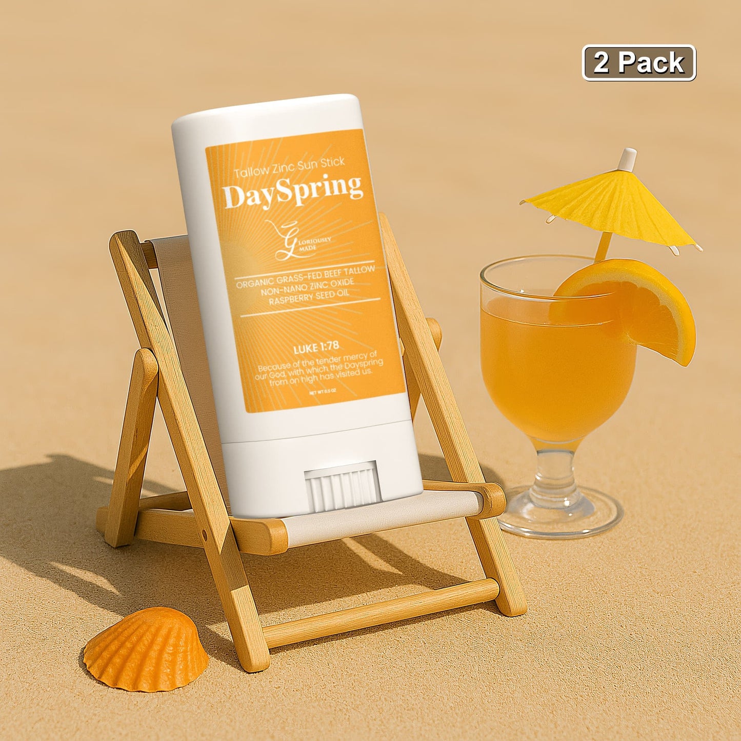 2 Pack DaySpring Tallow Zinc Sun Stick